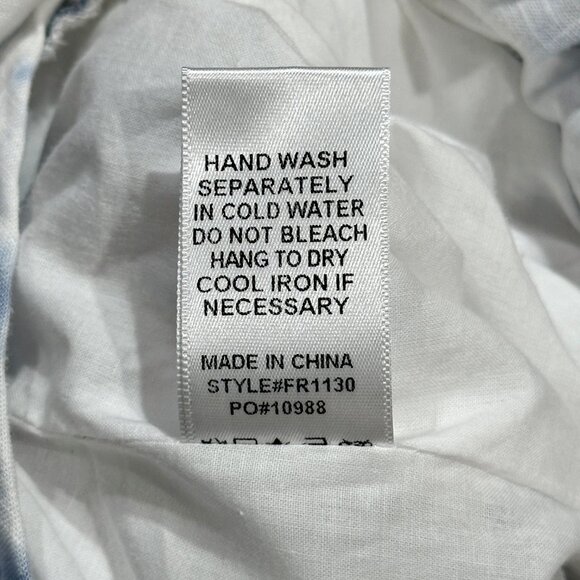 FATE Linen Blend Sleeveless Romper Jumper MEDIUM White Blue Tie Dye Beachy BOHO - Picture 8 of 9